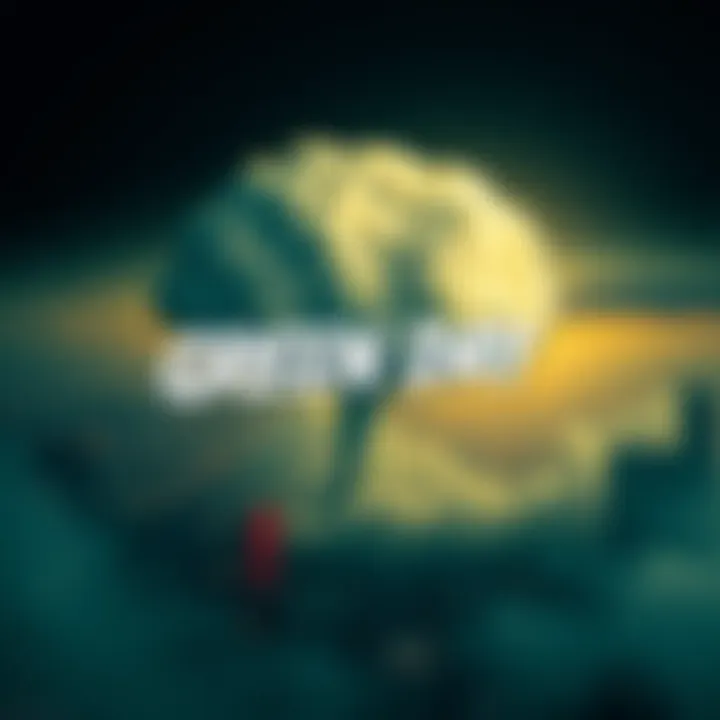 A graphics design showing the Green Day logo resembling a mushroom cloud over a city, hinting at a dramatic theme for the Super Bowl performance.