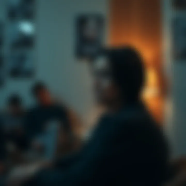 A woman with a sad expression sits in front of a TikTok medium, expressing sorrow over a lost son