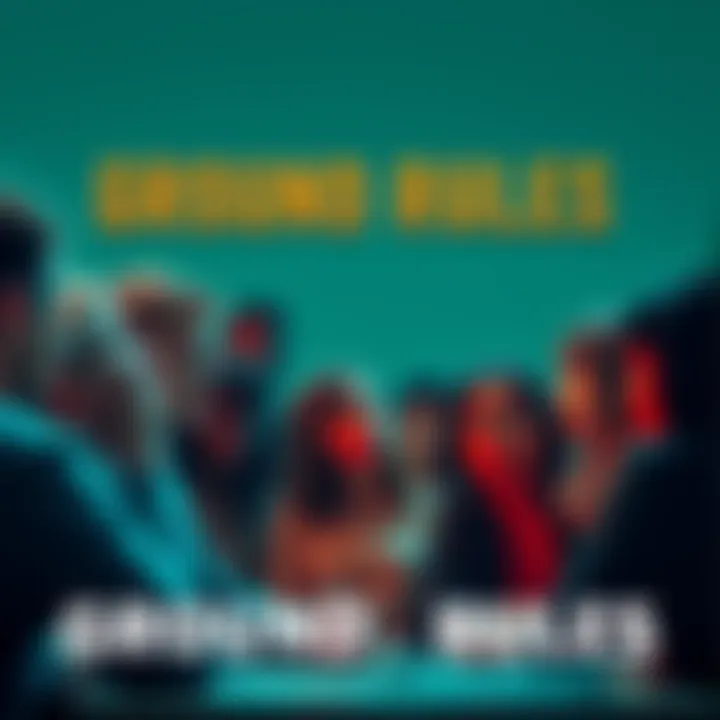 A group of diverse people in a heated discussion about ground rules, showing expressions of concern and debate.