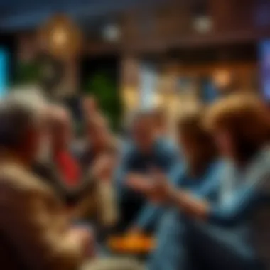 A group of diverse individuals aged 35 and older sharing their thoughts on astrology in a casual setting.