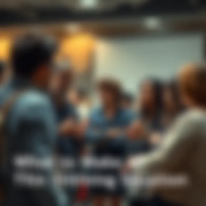 A diverse group of people engaged in a lively discussion about a curious event, exchanging thoughts and insights