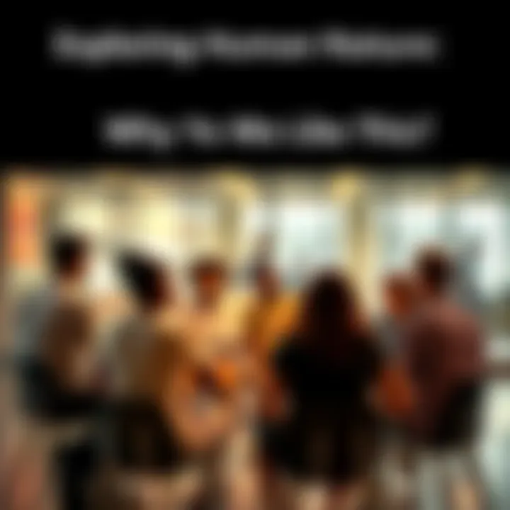 A diverse group of people sitting in a circle, discussing their thoughts and experiences on human nature and behavior.