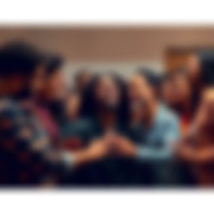 Group Helping Others A group of diverse people providing support and healing to others while facing challenges and negativity.