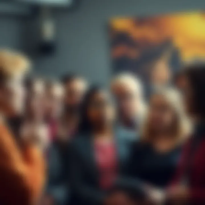 A diverse group of people engaged in a lively discussion about conspiracy theories, showcasing various expressions of curiosity and skepticism.