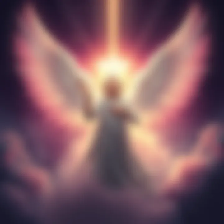 A serene illustration of a guardian angel surrounded by soft, ethereal light, symbolizing divine protection and mystical connection.