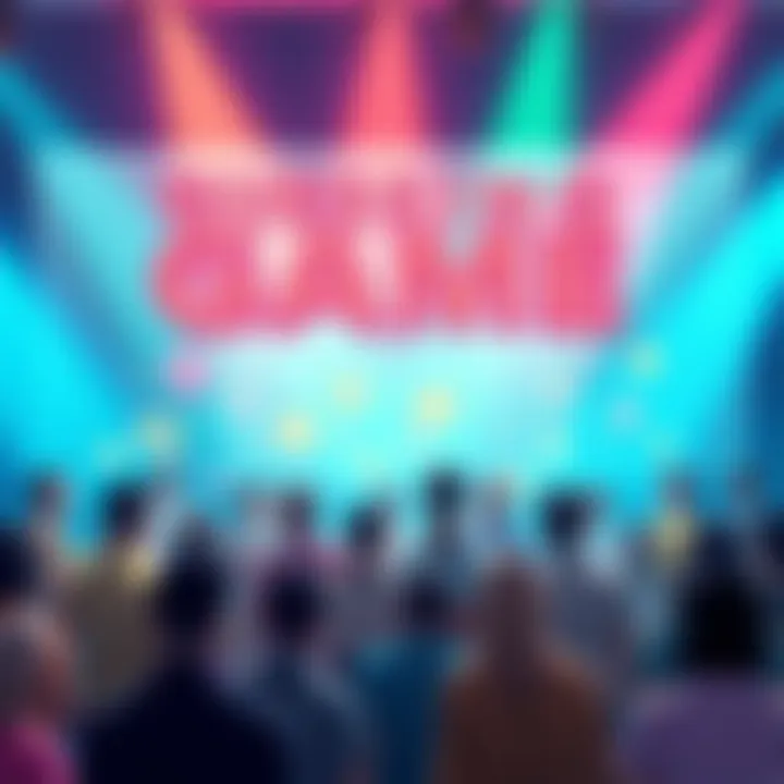 A colorful graphic showing people guessing and sharing their thoughts in a fun guessing game.