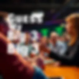 A group of people excitedly discussing and guessing traits in a social setting