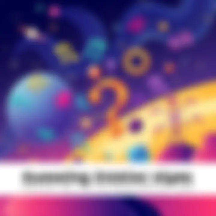 A colorful illustration featuring various zodiac symbols and a question mark, inviting people to guess the author's astrological signs.