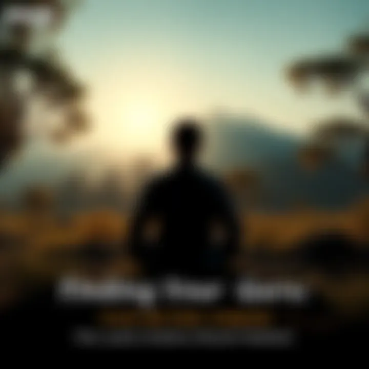 A serene landscape showing a person meditating in nature, surrounded by trees and soft light, symbolizing guidance beyond humans.