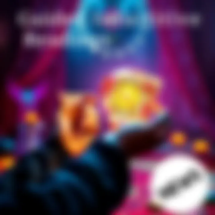 A serene setting with a person holding tarot cards and a crystal ball, inviting others to join for intuitive readings.