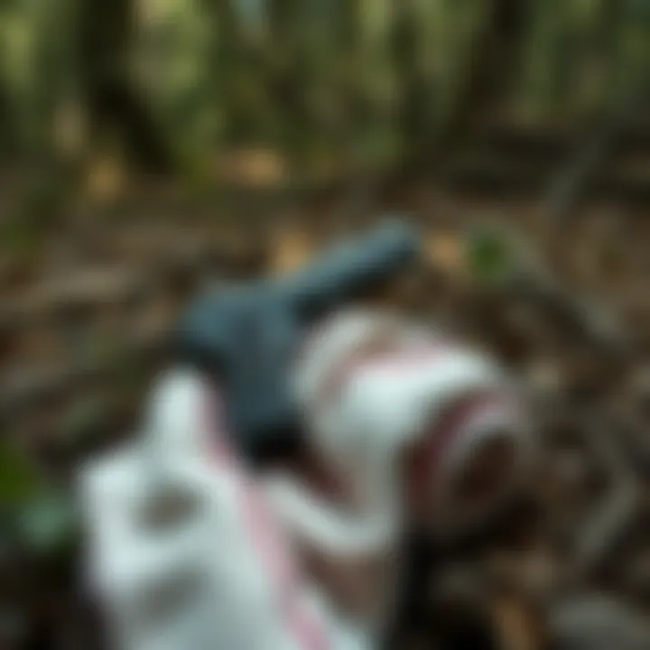 Disassembled gun wrapped in a towel found in a wooded area, raising questions about evidence handling.