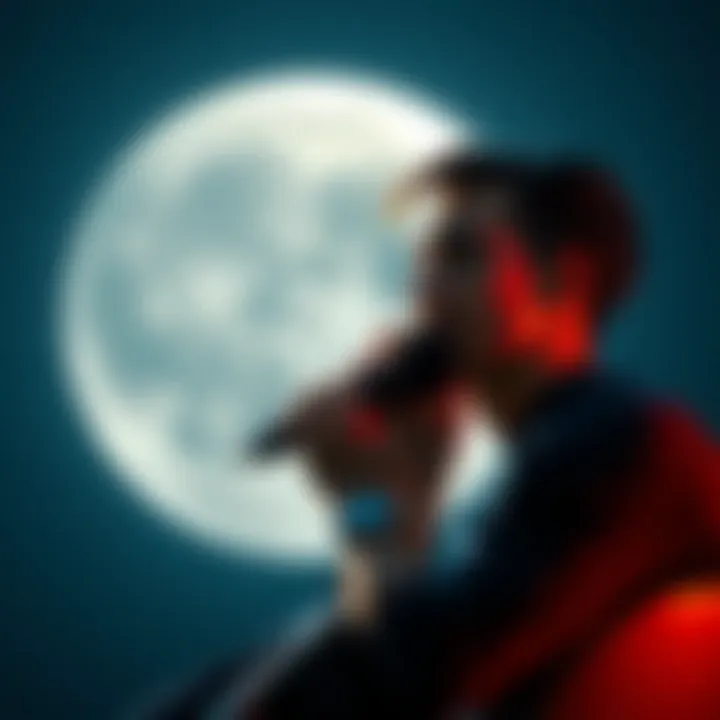 A person getting a haircut under a full moon, symbolizing hair growth beliefs.