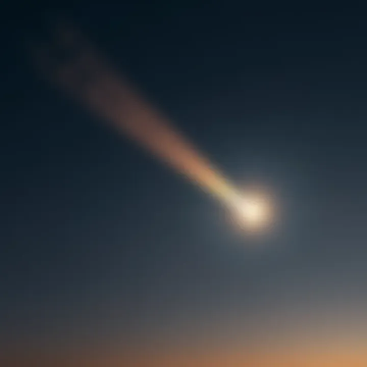 Hale-Bopp Comet with UFO A depiction of the Hale-Bopp Comet in the night sky with a glowing object suggesting a UFO nearby