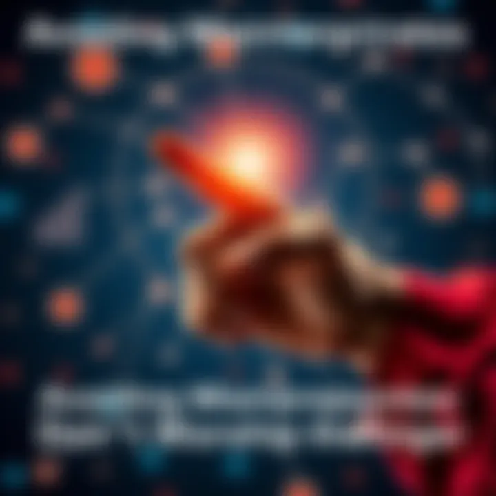 Hand pointing at an abstract symbol A hand pointing at a symbol that represents concepts and truths, emphasizing deeper understanding over mere indicators.