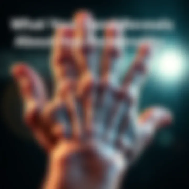 A close-up of a right hand showing various lines and features that symbolize personality traits.