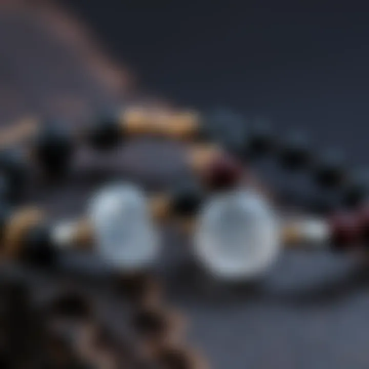 Handmade Tree Bracelets Two handcrafted tree bracelets; one with moonstone and the other with onyx, showcasing their unique colors and textures.