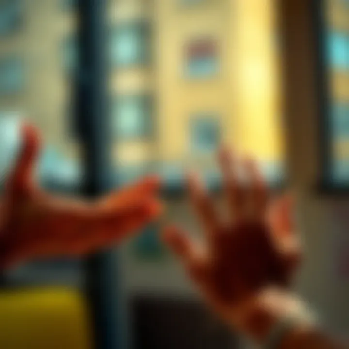 Two people using hand gestures to express ideas in a conversation