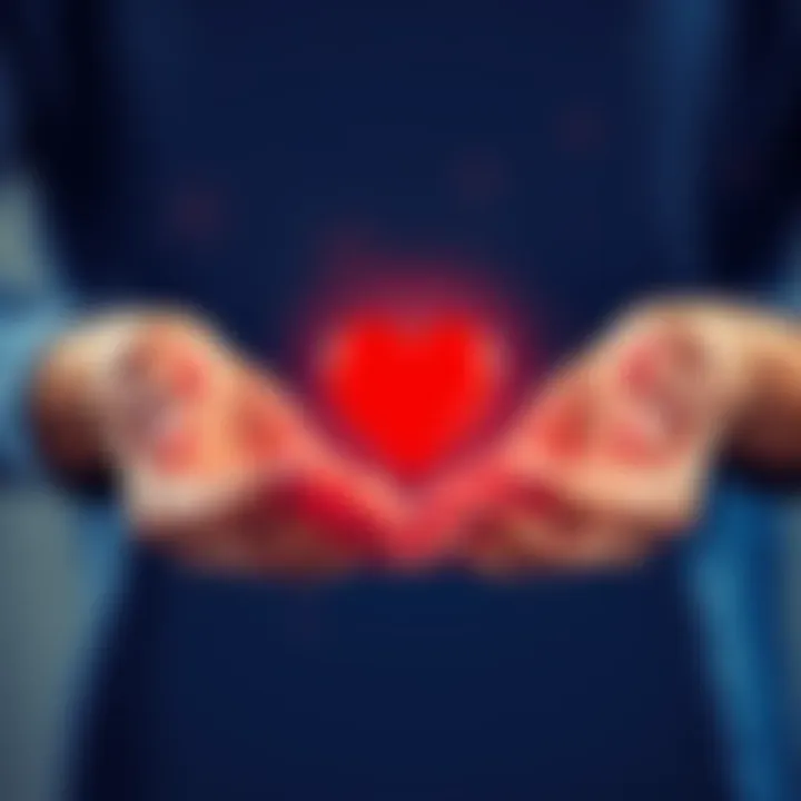 Two hands gently holding a heart-shaped symbol to represent forgiveness and gratitude
