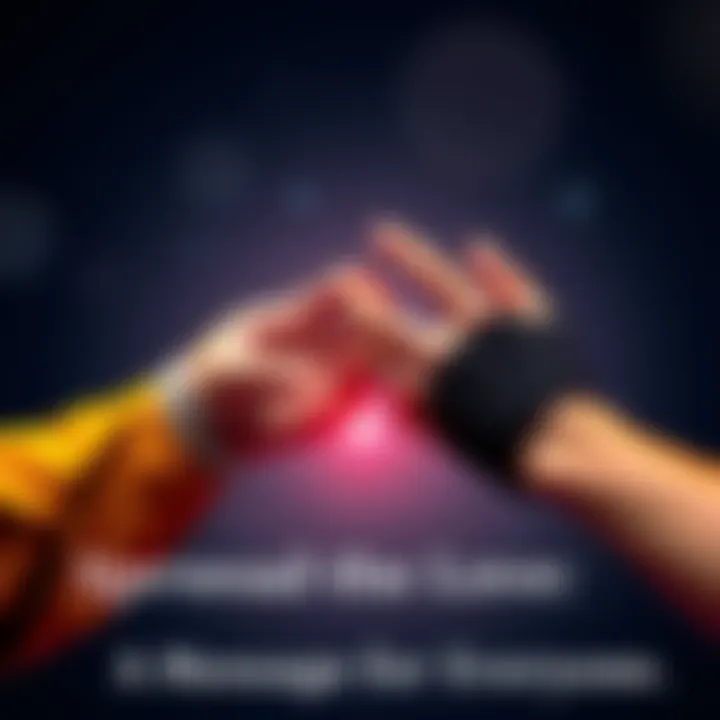 Two diverse hands reaching out to connect, symbolizing love and kindness