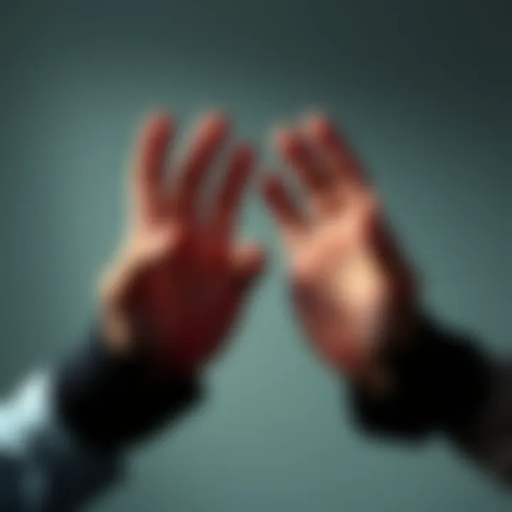 Two hands shown close together but not touching, representing the no touch concept