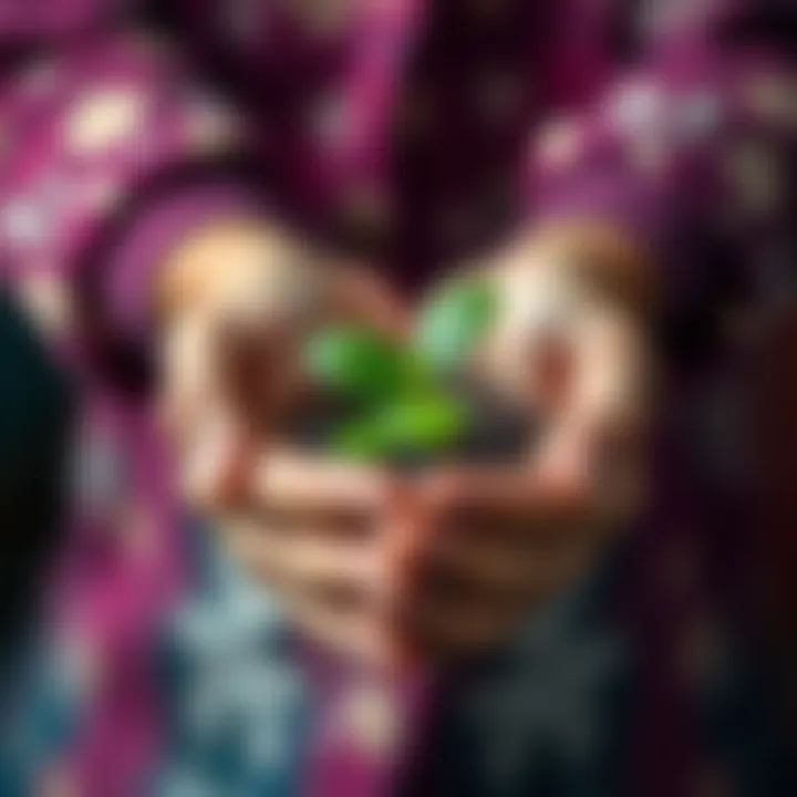 Close-up of hands gently cradling a small green plant, symbolizing the importance of nurturing life and connections.