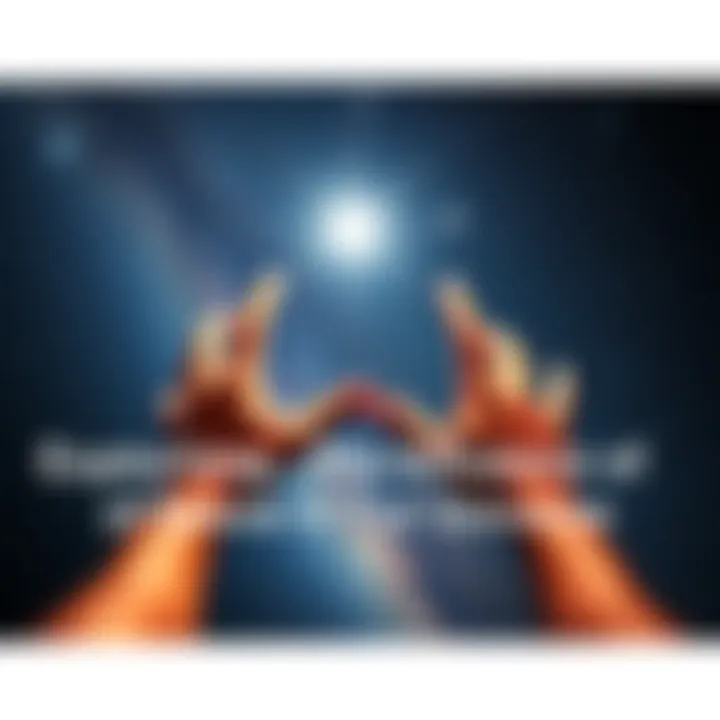 Two hands reaching out toward a star-filled sky, symbolizing human desire and aspirations.