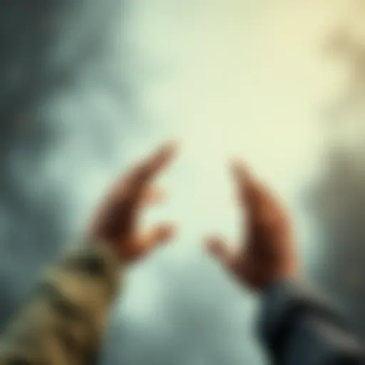 Two hands reaching out towards each other against a blurred background, symbolizing a desire for connection and peace in a troubled world.