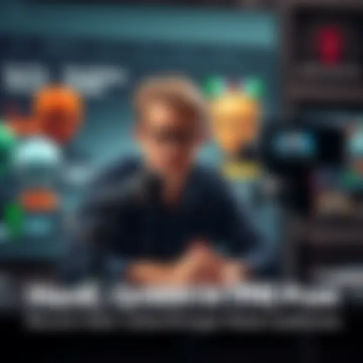 Hank Green sitting at a desk with a microphone, sharing his thoughts on alien debunking in front of a video camera