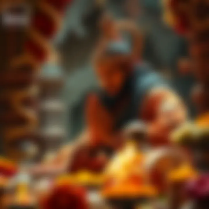 A devotee intensely praying to Shri Hanuman Ji, surrounded by flowers and incense, showing deep affection