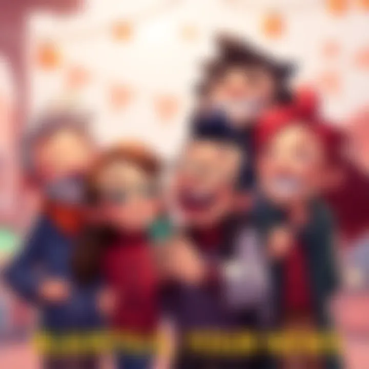 Happy Characters with Laughs and Memes Cheerful cartoon characters sharing jokes and memes, spreading joy and laughter.