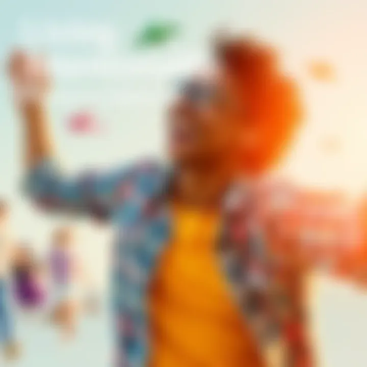 A cheerful person joyfully engaging in various activities, symbolizing an intentional and proactive approach to life.