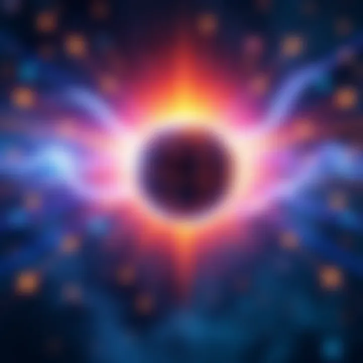 A surreal illustration depicting the Monad as a luminous sphere interconnected with beams of light symbolizing divine love, against a cosmic backdrop.