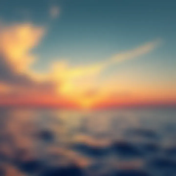 A serene landscape showing a sunset over a calm sea, symbolizing the balance between opposing forces, with soft colors blending in the sky.