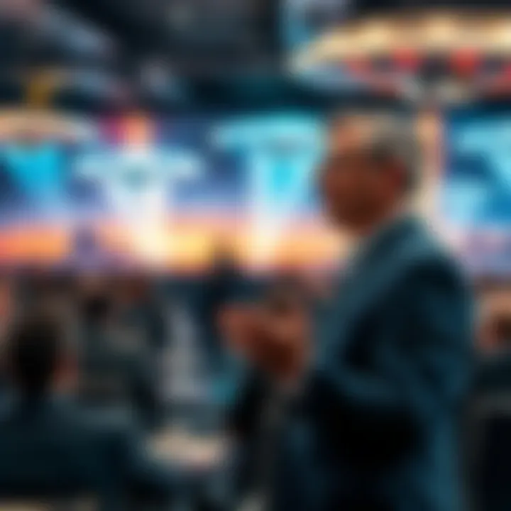 Harry Challenger at UFO conference Harry Challenger presenting at a conference on Non-Human Intelligence with visuals of UFOs behind him