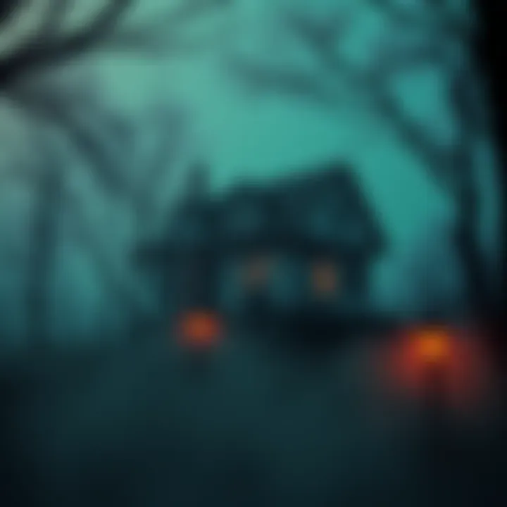 A spooky old house in North Georgia, surrounded by trees and fog, evoking a sense of hauntings.