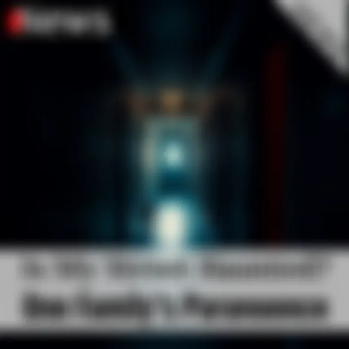 Haunted hallway in a home Dimly lit hallway with eerie shadows and a dog looking toward an unseen presence