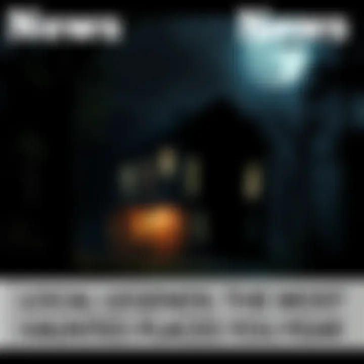 A spooky old house illuminated by moonlight, surrounded by dark trees, evoking a sense of fear and mystery.