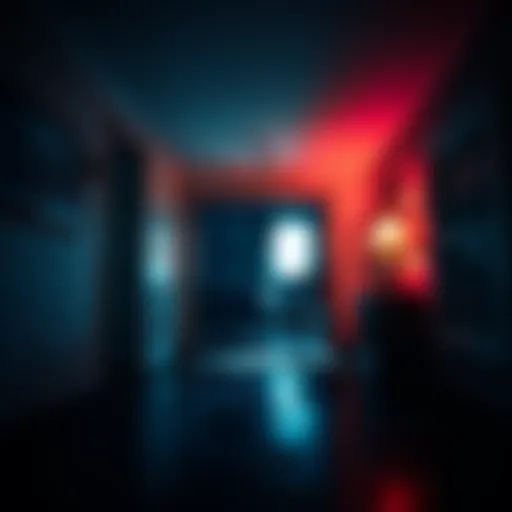 Footage showing a table and chair moving on their own in a dimly lit room.