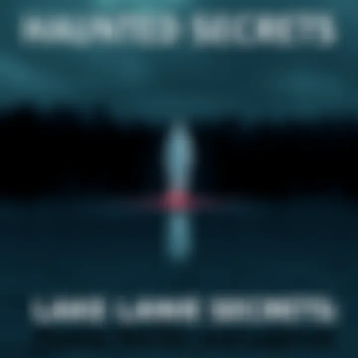 A ghostly figure appears above the water of Lake Lanier with dark trees in the background