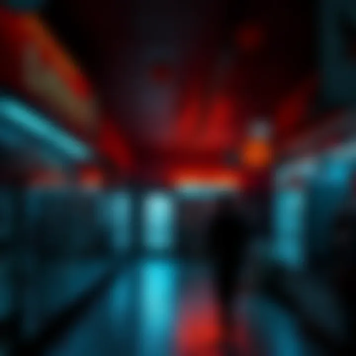 Eerie footage of a liquor store after hours on Halloween, with dim lighting and shadows suggesting spookiness.