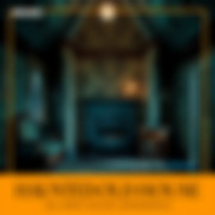 An open house showing an old, peeling wallpaper home with a spooky atmosphere, highlighting angular ceilings.