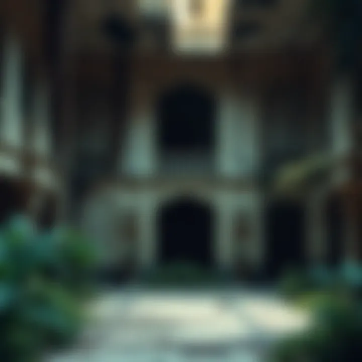 Haunted palace of Sheikh Abdulaziz The abandoned palace of Sheikh Abdulaziz, showing crumbling walls and overgrown plants, with an eerie atmosphere.