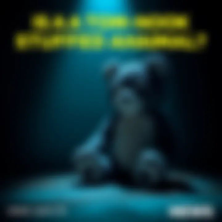 Haunted Tom Nook Stuffed Animal A Tom Nook stuffed animal sitting on a table in dim lighting, casting a shadow, evoking a sense of fear.