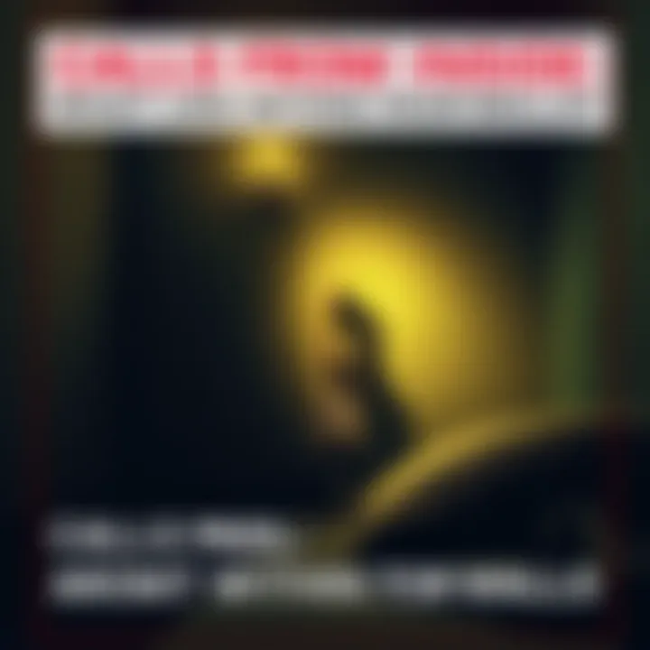 A dimly lit room with an old telephone ringing, casting eerie shadows on the wall.