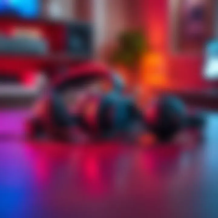 A comparison of wireless headphones and wired headphones on a table, showcasing both types side by side.