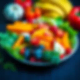 A colorful plate of fruits and vegetables representing healthy eating