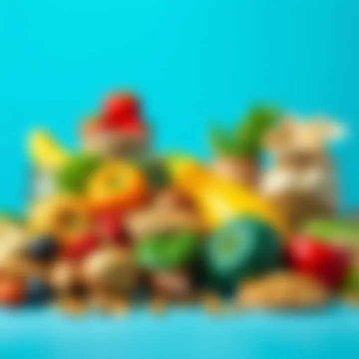 An assortment of healthy foods including fruits, vegetables, and grains to promote appetite suppression.