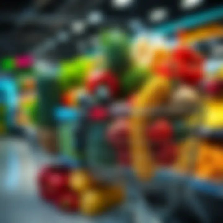 Healthy Food Choices A grocery cart filled with fresh, unprocessed fruits and vegetables, showcasing a variety of healthy options for conscious consumers.