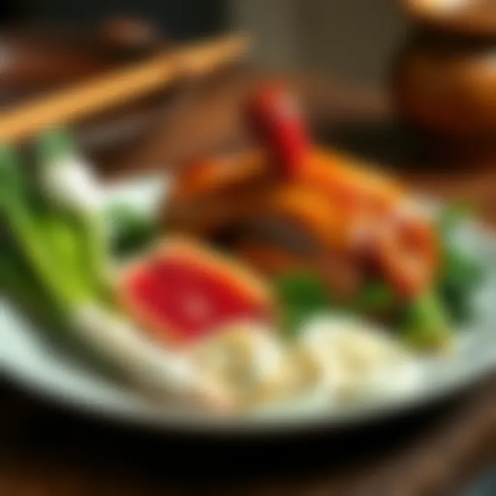 A plate featuring duck meat, lily bulbs, and fresh vegetables, symbolizing the Chu Shu solar term diet.