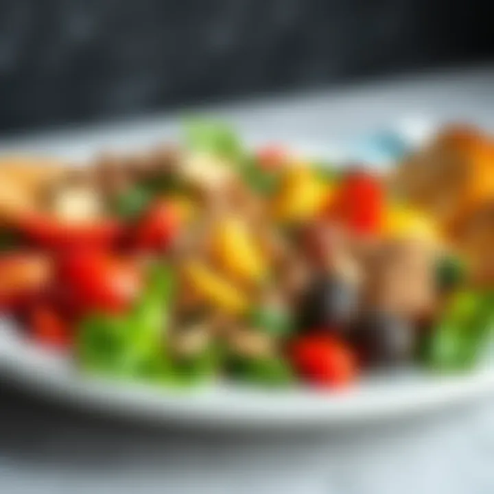 Healthy Meal for Weight Gain A colorful plate featuring lean proteins, grains, and vegetables, showcasing a balanced meal for healthy weight gain.